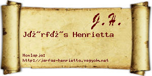 Járfás Henrietta névjegykártya