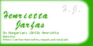 henrietta jarfas business card
