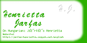 henrietta jarfas business card